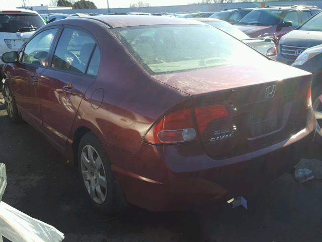 1HGFA165X8L102353 - 2008 HONDA CIVIC LX RED photo 3