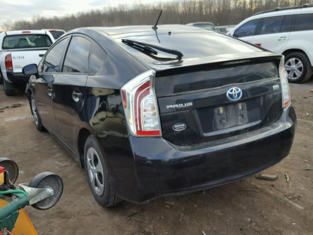 JTDKN3DU2C5379924 - 2012 TOYOTA PRIUS BLACK photo 3