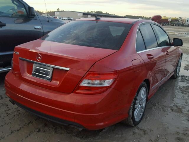 WDDGF54X38F053274 - 2008 MERCEDES-BENZ C 300 RED photo 4