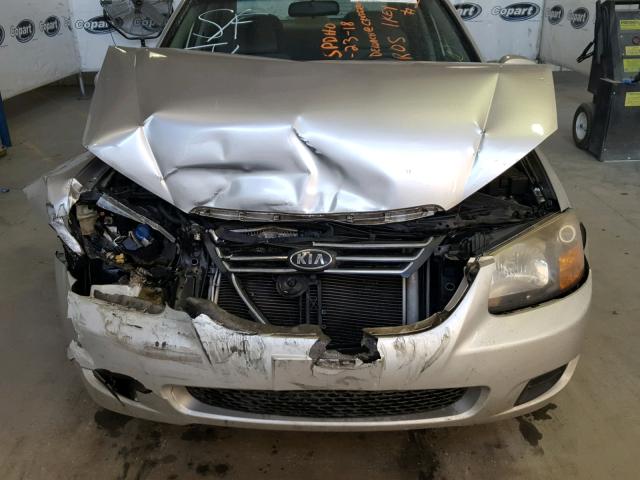 KNAFE221295586503 - 2009 KIA SPECTRA EX SILVER photo 7