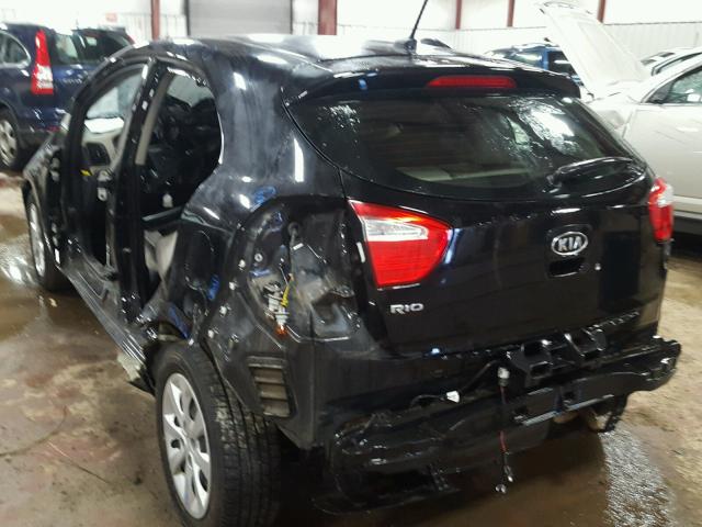 KNADM5A3XC6016345 - 2012 KIA RIO LX BLACK photo 3