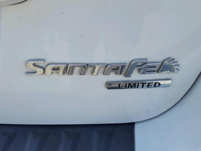 5NMSH13E37H021756 - 2007 HYUNDAI SANTA FE S WHITE photo 9