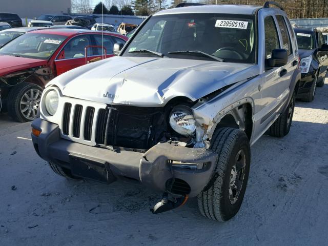 1J4GL48K14W232865 - 2004 JEEP LIBERTY SP SILVER photo 2