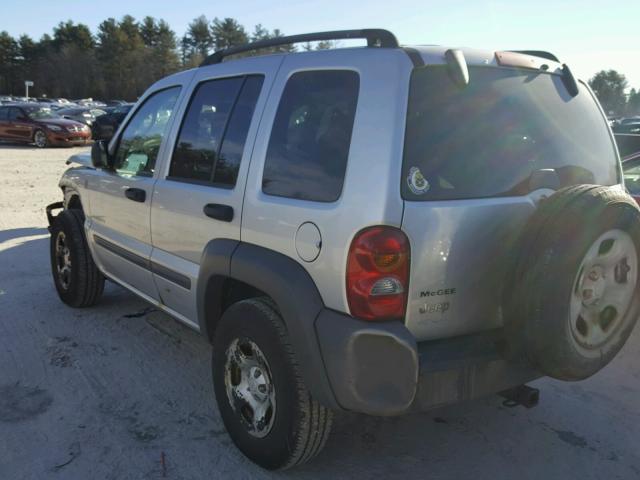 1J4GL48K14W232865 - 2004 JEEP LIBERTY SP SILVER photo 3