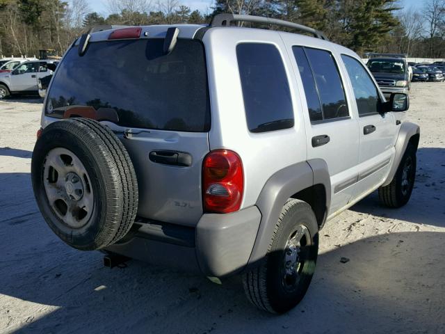 1J4GL48K14W232865 - 2004 JEEP LIBERTY SP SILVER photo 4