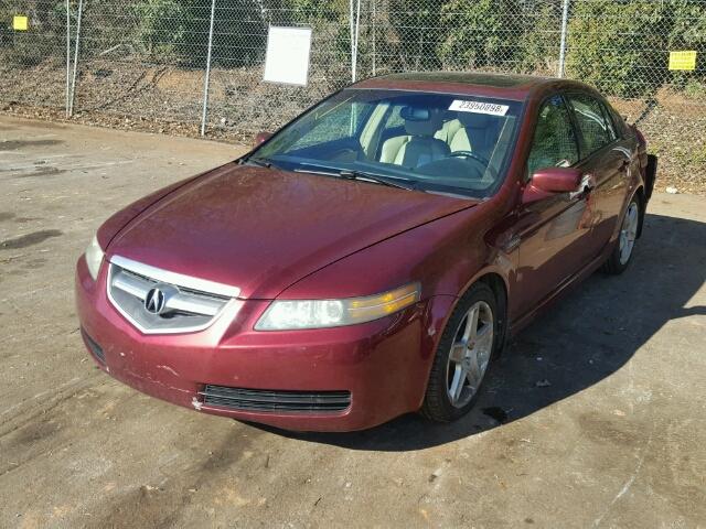 19UUA66265A005409 - 2005 ACURA TL BURGUNDY photo 2