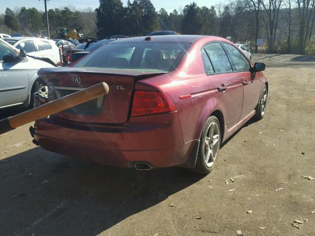 19UUA66265A005409 - 2005 ACURA TL BURGUNDY photo 4