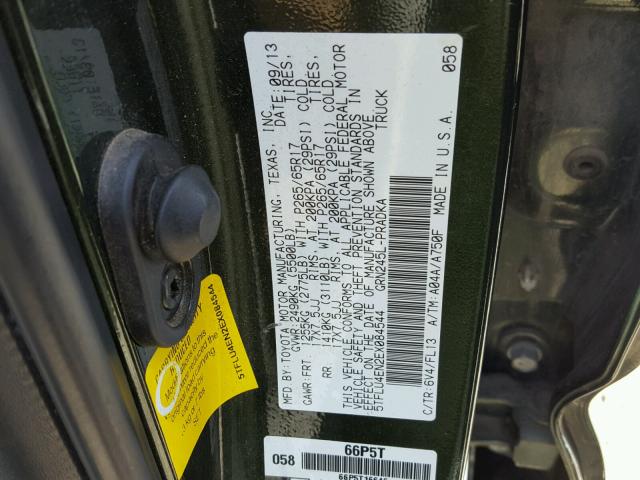 5TFLU4EN2EX084544 - 2014 TOYOTA TACOMA DOU GREEN photo 10