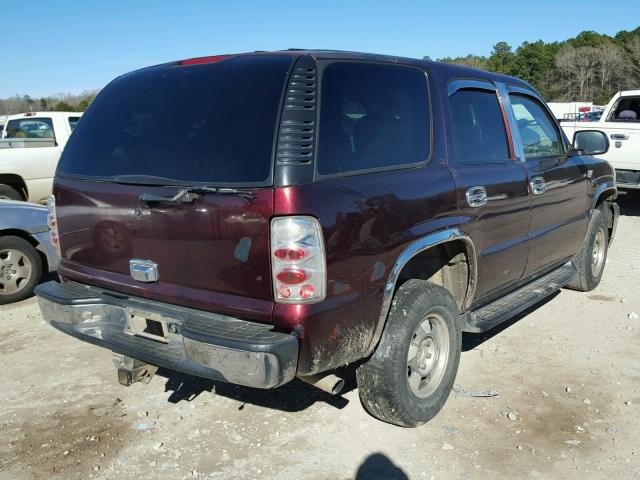 1GNEC13T21R216199 - 2001 CHEVROLET TAHOE C150 RED photo 4