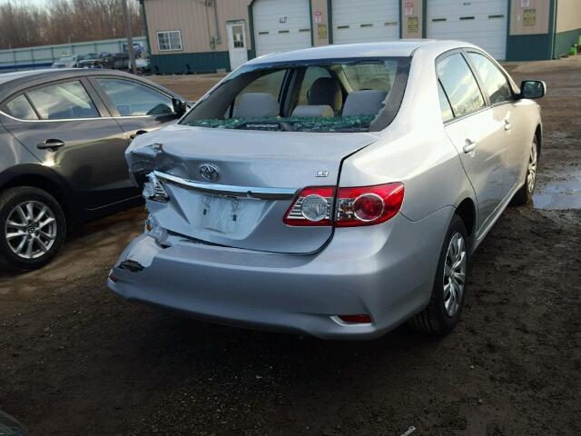 5YFBU4EEXDP137662 - 2013 TOYOTA COROLLA BA SILVER photo 4