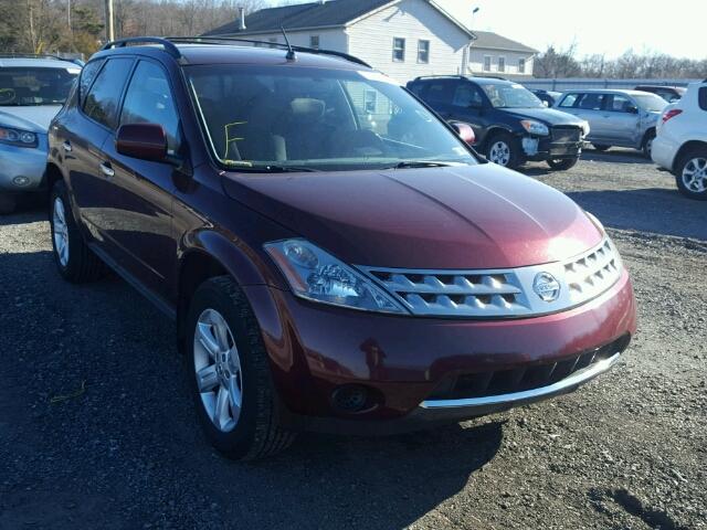 JN8AZ08W67W611231 - 2007 NISSAN MURANO SL BURGUNDY photo 1