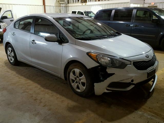 KNAFK4A62G5607302 - 2016 KIA FORTE LX SILVER photo 1