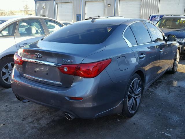 JN1BV7AR1EM687007 - 2014 INFINITI Q50 BASE GRAY photo 4