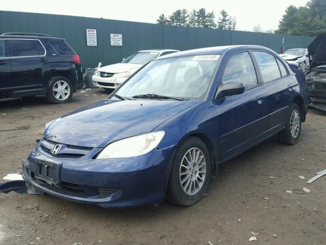 2HGES16595H560418 - 2005 HONDA CIVIC LX BLUE photo 2