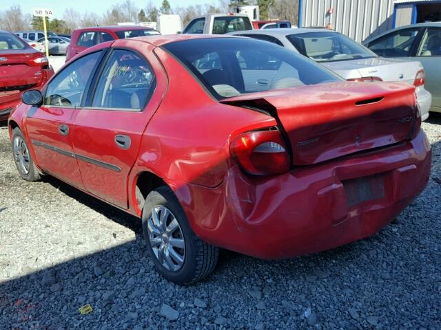 1B3ES26C04D533771 - 2004 DODGE NEON BASE RED photo 3