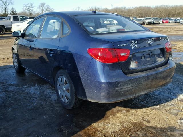 KMHDU46D28U345781 - 2008 HYUNDAI ELANTRA GL BLUE photo 3