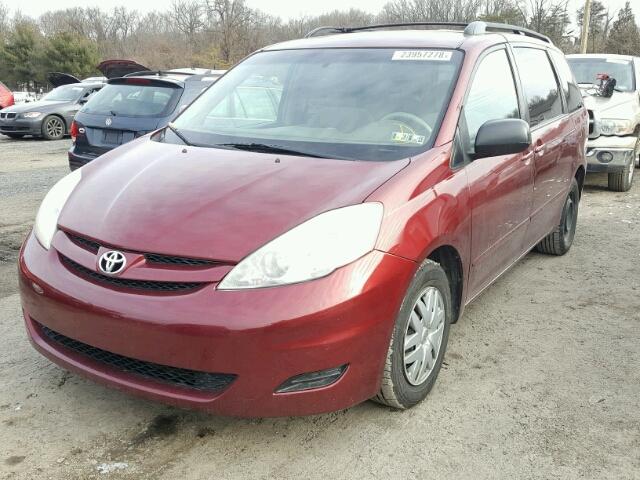 5TDZK23C38S166296 - 2008 TOYOTA SIENNA CE BURGUNDY photo 2