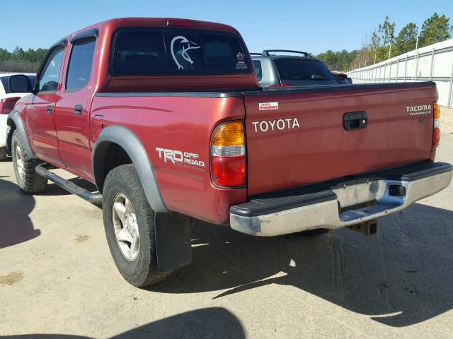 5TEGN92N93Z190365 - 2003 TOYOTA TACOMA DOU RED photo 3