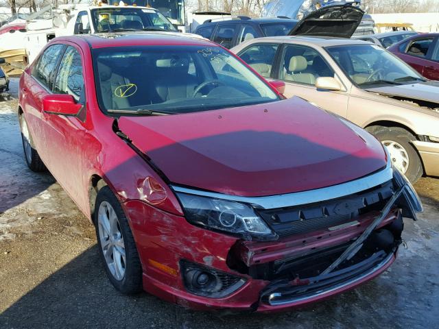 3FAHP0HA4CR409530 - 2012 FORD FUSION SE RED photo 1