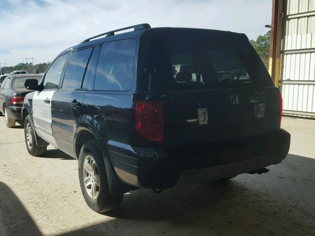 2HKYF18584H555195 - 2004 HONDA PILOT EXL BLACK photo 3