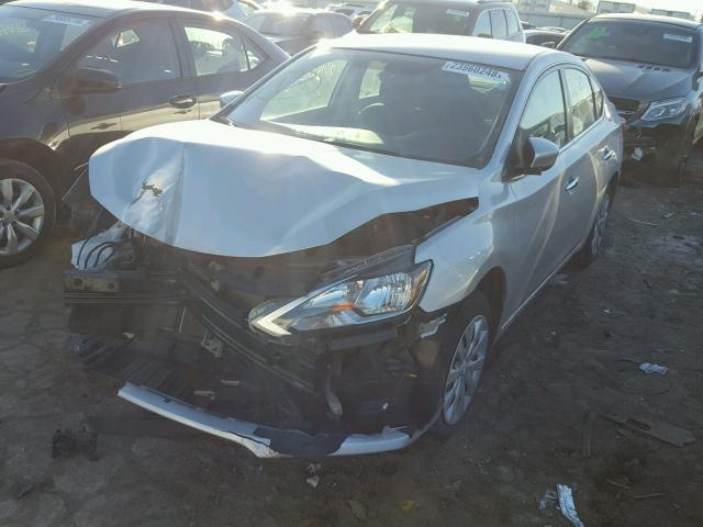 3N1AB7AP0GY261425 - 2016 NISSAN SENTRA S SILVER photo 2