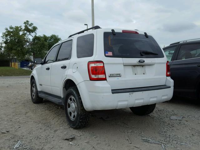 1FMCU02Z48KC24560 - 2008 FORD ESCAPE XLS WHITE photo 3