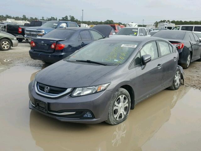 19XFB4F20FE002285 - 2015 HONDA CIVIC HYBR GRAY photo 2