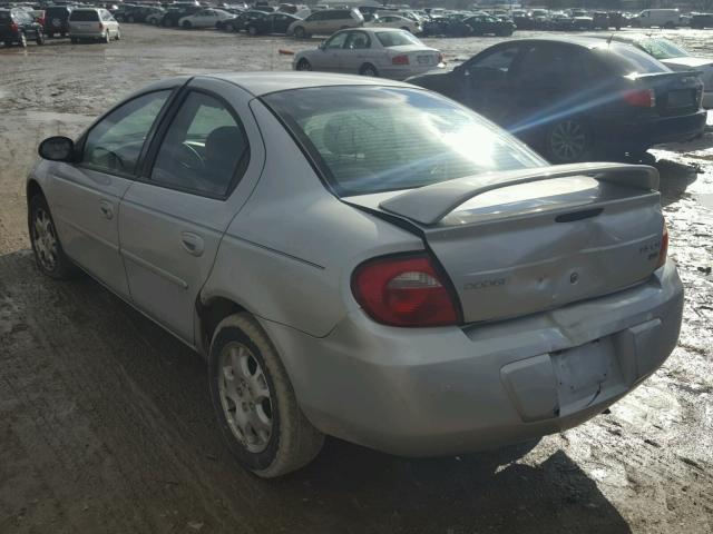 1B3ES56C14D510601 - 2004 DODGE NEON SXT SILVER photo 3