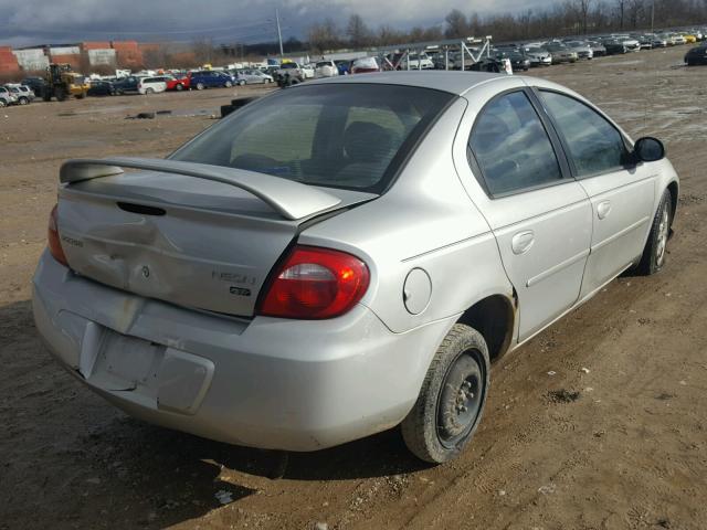 1B3ES56C14D510601 - 2004 DODGE NEON SXT SILVER photo 4