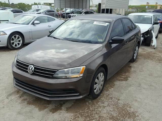 3VW2K7AJXFM415297 - 2015 VOLKSWAGEN JETTA BASE ყავისფერი ფოტო 2