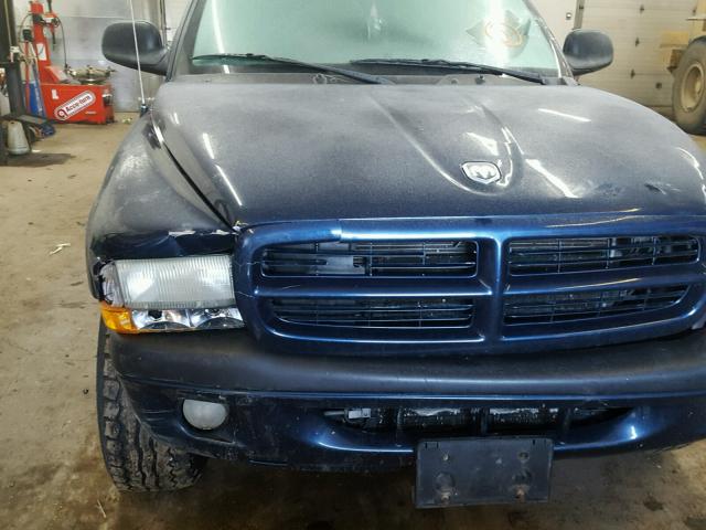 1B7GG32N52S581474 - 2002 DODGE DAKOTA SPO BLUE photo 9