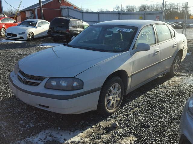 2G1WF55E749257672 - 2004 CHEVROLET IMPALA SILVER photo 2