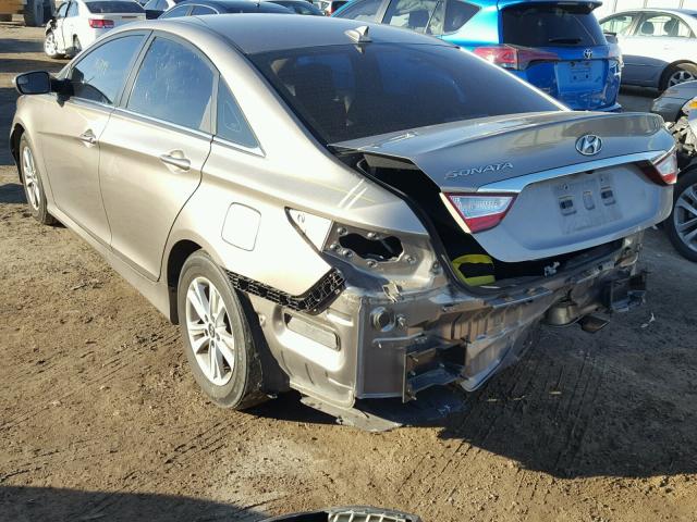 5NPEB4AC1EH917118 - 2014 HYUNDAI SONATA GLS GOLD photo 3