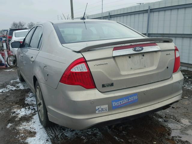 3FAHP0JA6AR380653 - 2010 FORD FUSION SEL BEIGE photo 3