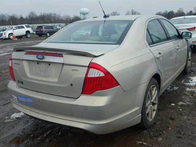 3FAHP0JA6AR380653 - 2010 FORD FUSION SEL BEIGE photo 4