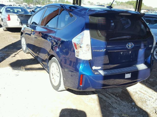 JTDZN3EU9C3130089 - 2012 TOYOTA PRIUS V BLUE photo 3