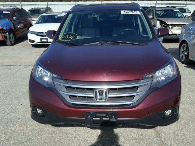 5J6RM3H71EL038724 - 2014 HONDA CR-V EXL BURGUNDY photo 9