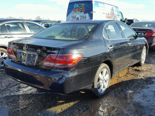 JTHBA30G655058823 - 2005 LEXUS ES 330 BLACK photo 4