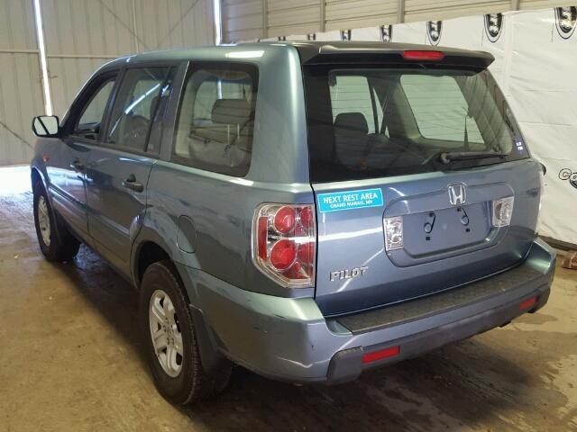 5FNYF281X6B003864 - 2006 HONDA PILOT LX BLUE photo 3