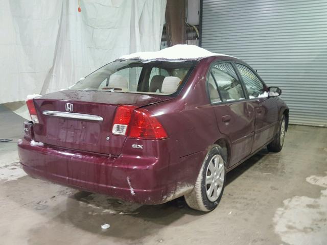 2HGES26763H626895 - 2003 HONDA CIVIC EX RED photo 4