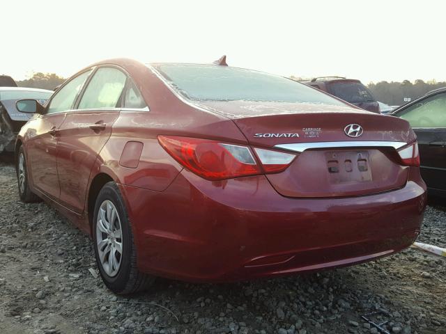 5NPEB4AC7BH219110 - 2011 HYUNDAI SONATA GLS RED photo 3