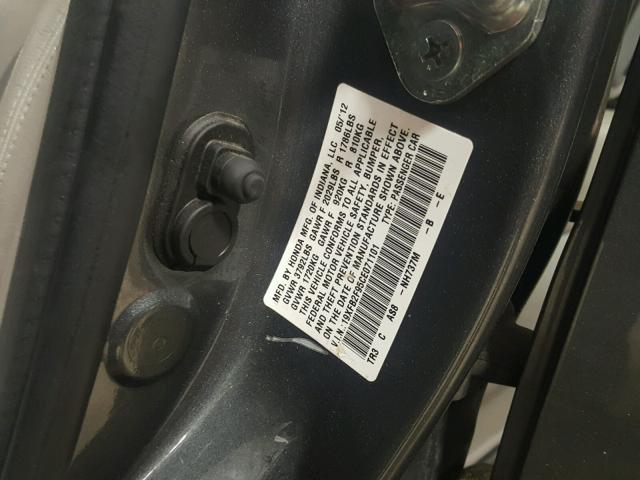 19XFB2F95CE071101 - 2012 HONDA CIVIC EXL GRAY photo 10