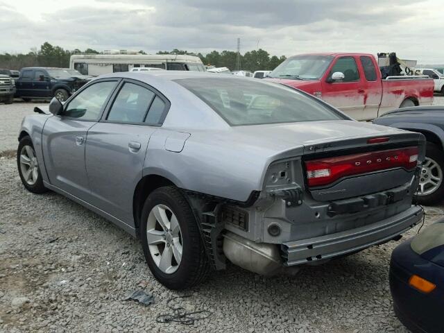 2C3CDXBG9DH579967 - 2013 DODGE CHARGER SE SILVER photo 3