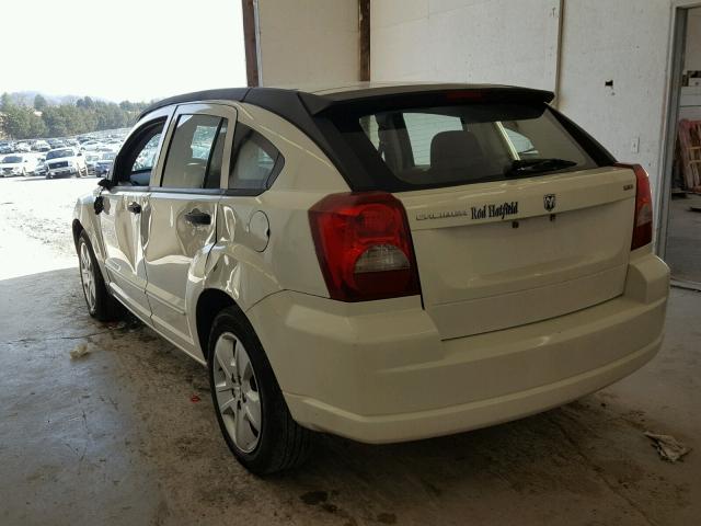 1B3HB48B37D593089 - 2007 DODGE CALIBER SX WHITE photo 3