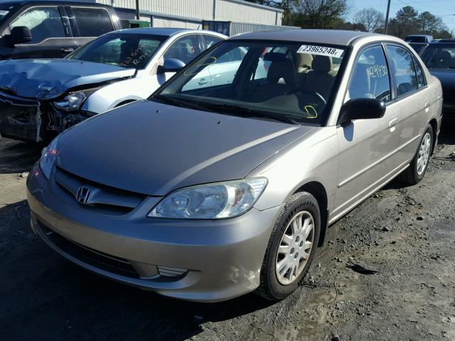 2HGES16564H622968 - 2004 HONDA CIVIC LX GOLD photo 2