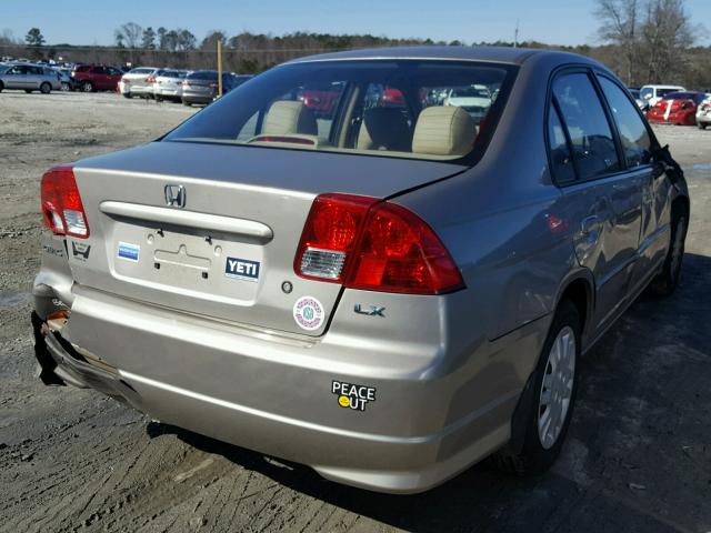 2HGES16564H622968 - 2004 HONDA CIVIC LX GOLD photo 4