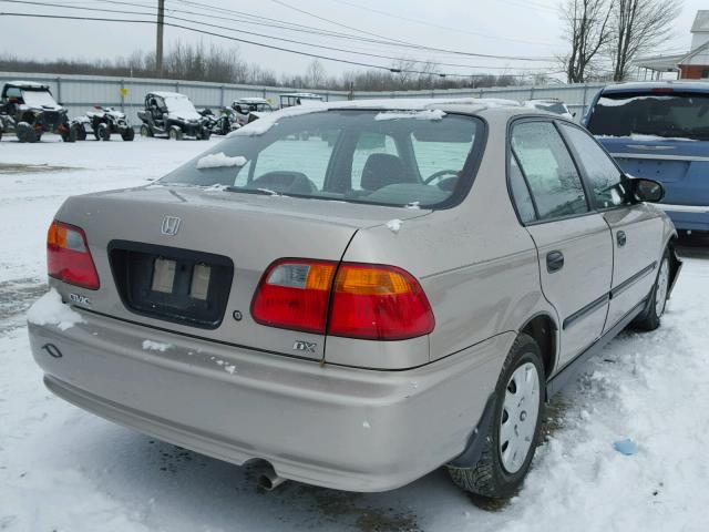 1HGEJ6527YL008172 - 2000 HONDA CIVIC DX BEIGE photo 4