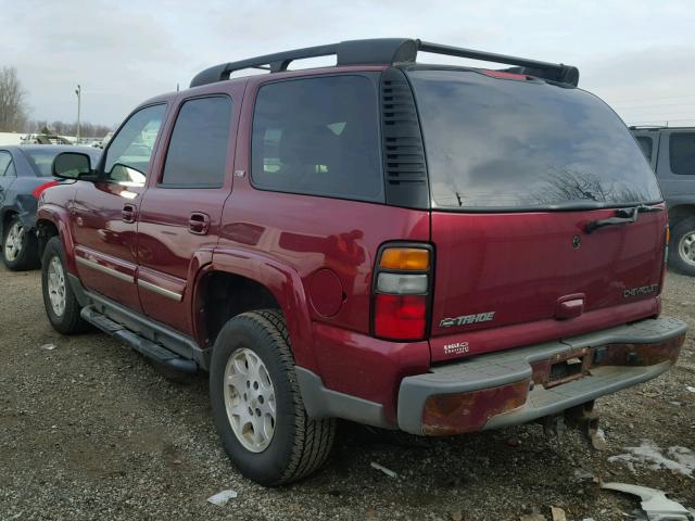 1GNEK13T35R119506 - 2005 CHEVROLET TAHOE K150 RED photo 3