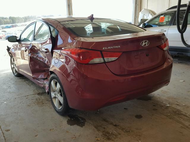 5NPDH4AE9DH306019 - 2013 HYUNDAI ELANTRA GL MAROON photo 3