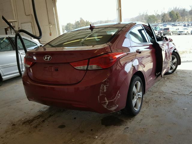 5NPDH4AE9DH306019 - 2013 HYUNDAI ELANTRA GL MAROON photo 4